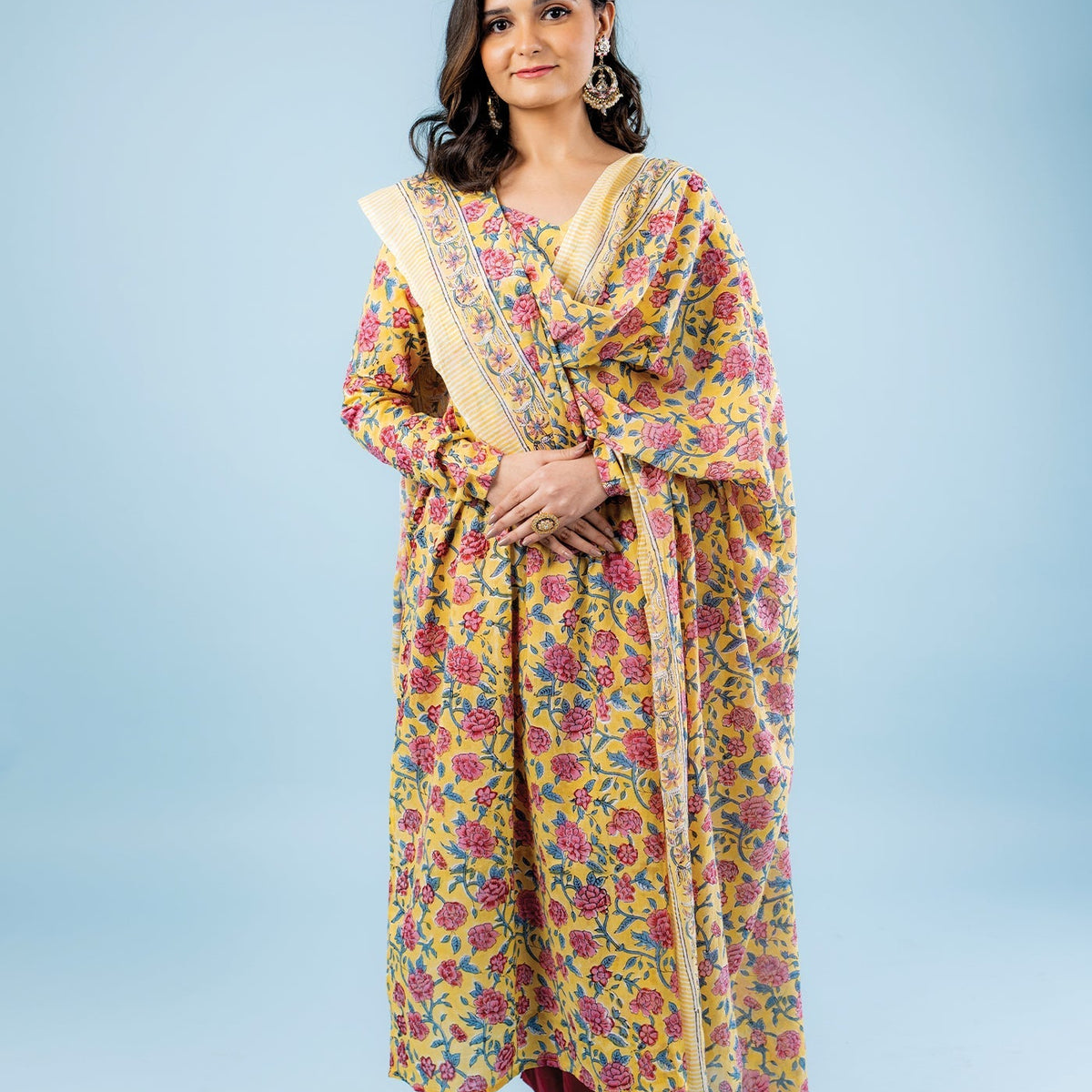 Mulmul Ida Yellow dupatta main image 1
