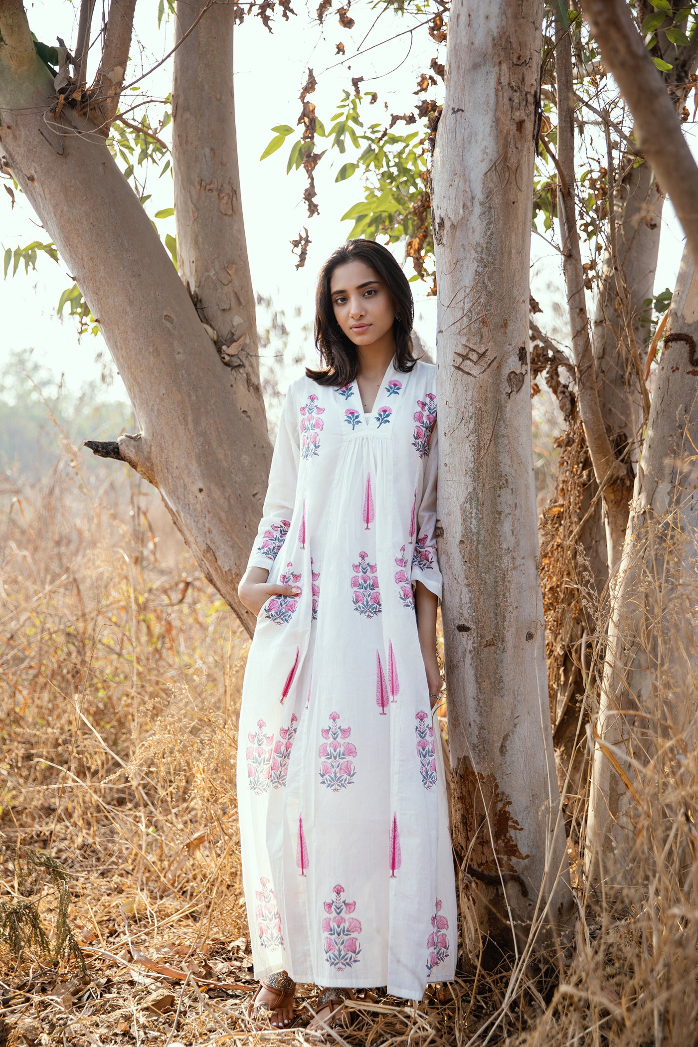Hand Block Printed Mulmul Dress - Marcia