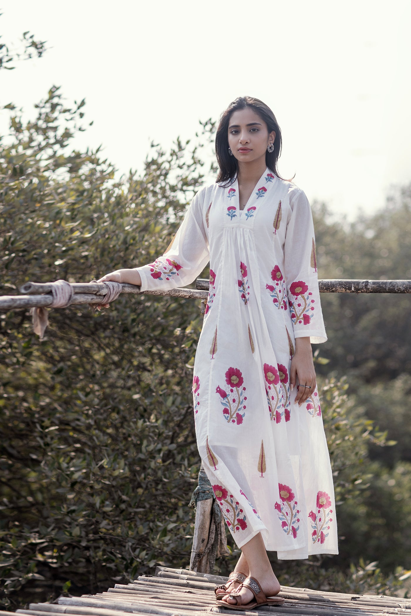Hand Block Printed Mulmul Dress - Marcia