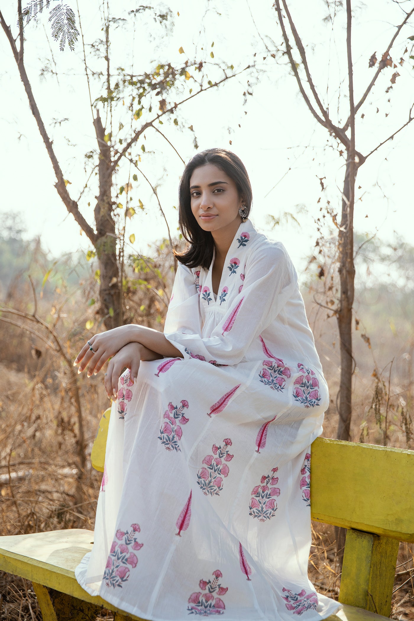 Hand Block Printed Mulmul Dress - Marcia