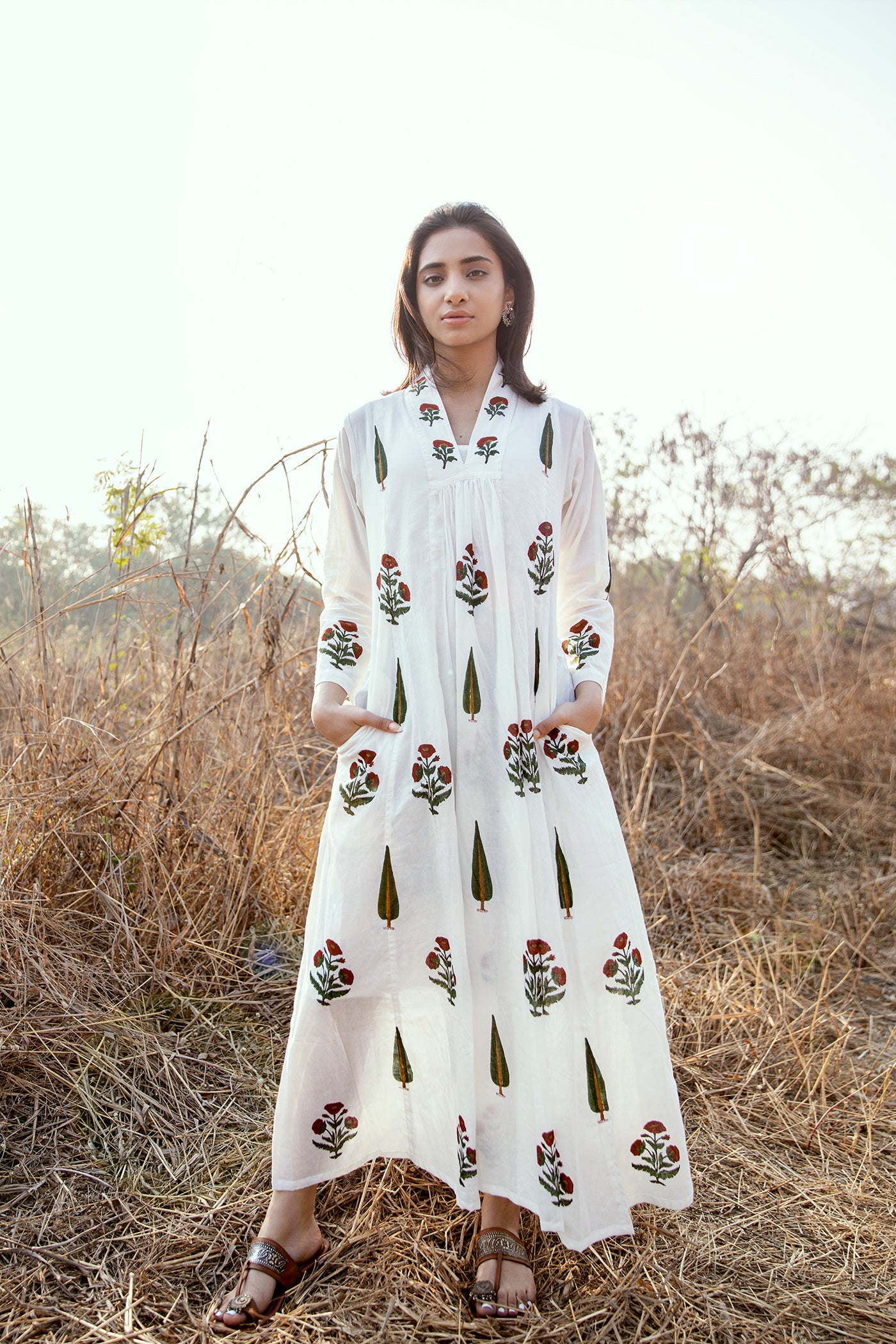 Hand Block Printed Mulmul Dress - Marcia
