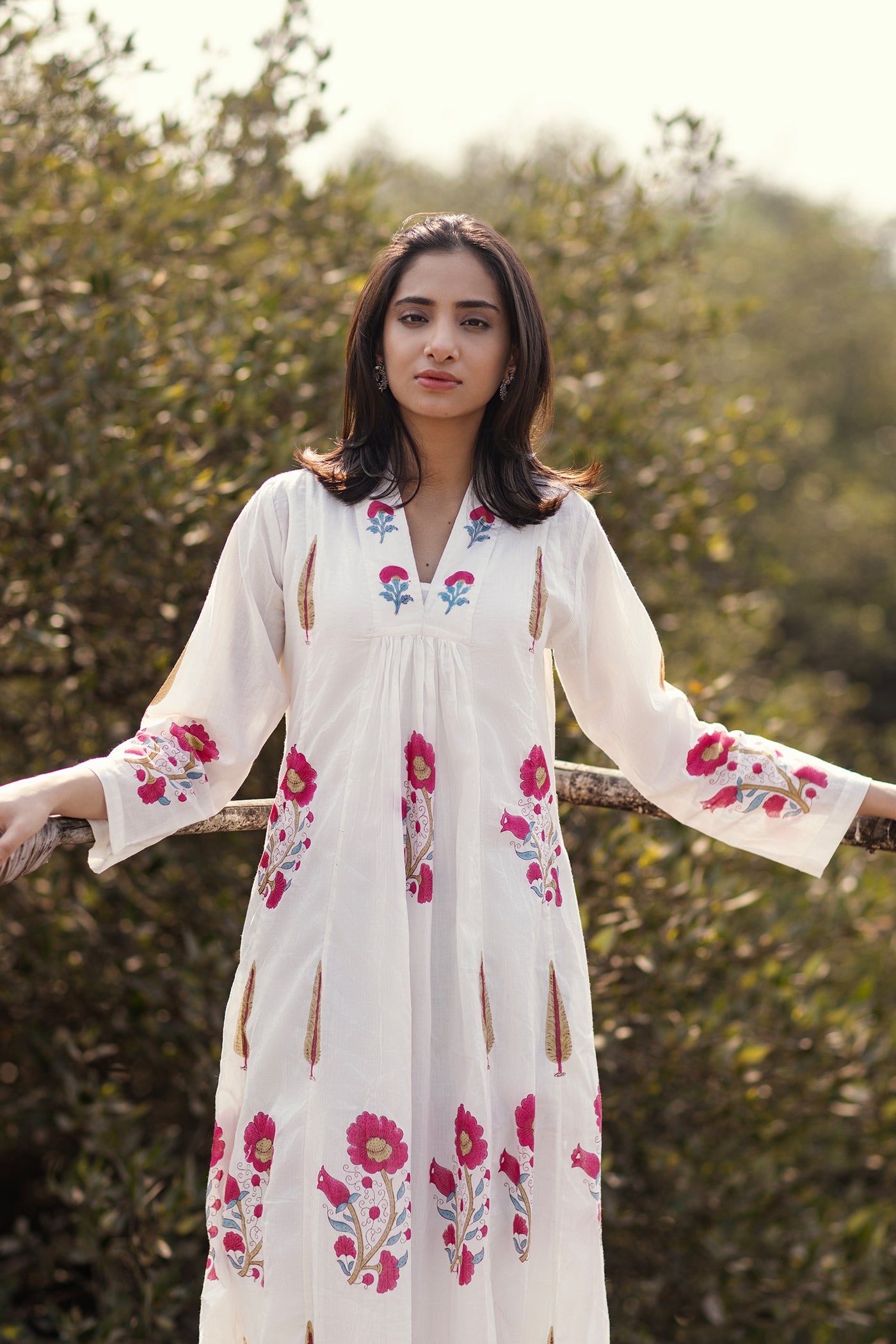 Hand Block Printed Mulmul Dress - Marcia