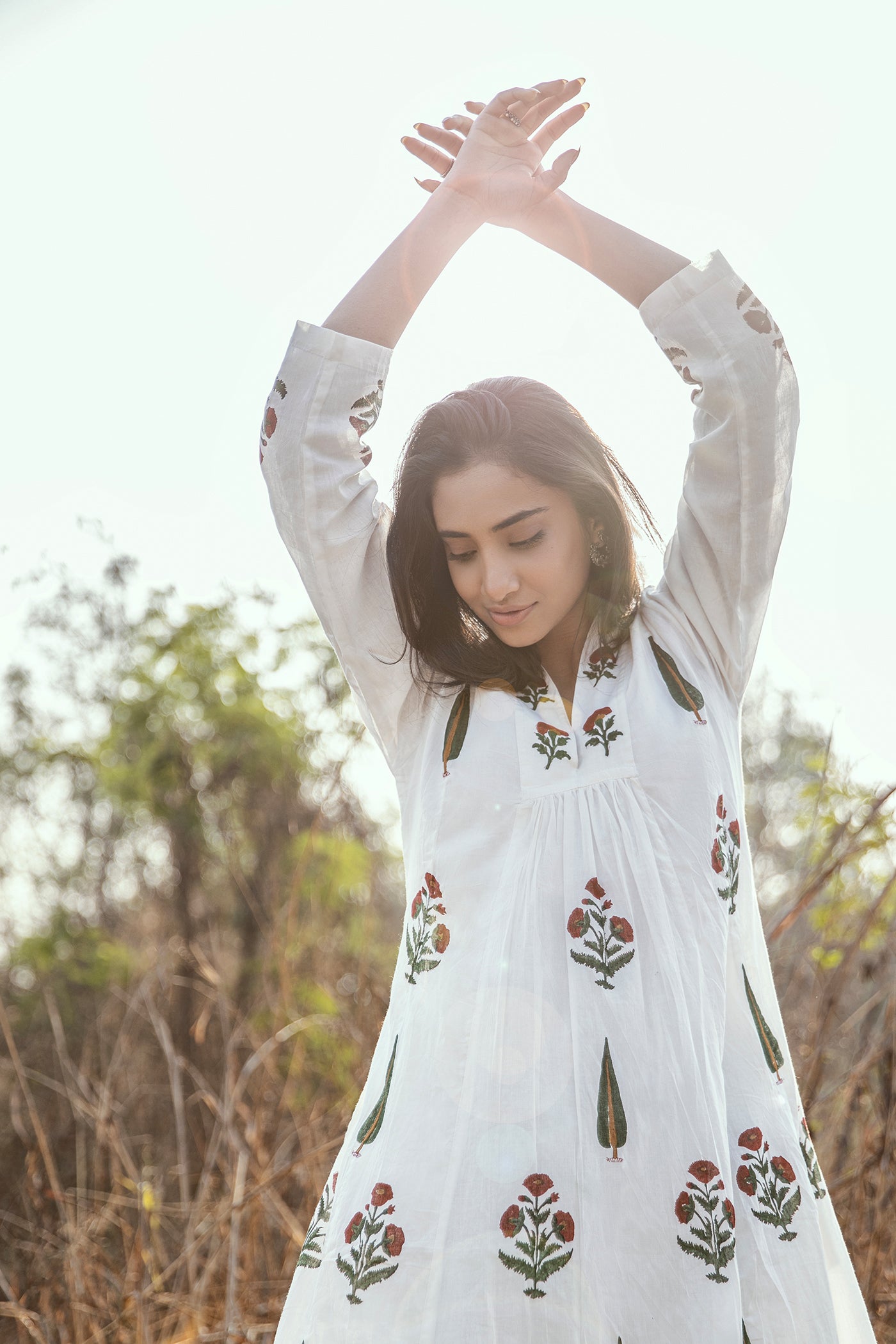 Hand Block Printed Mulmul Dress - Marcia