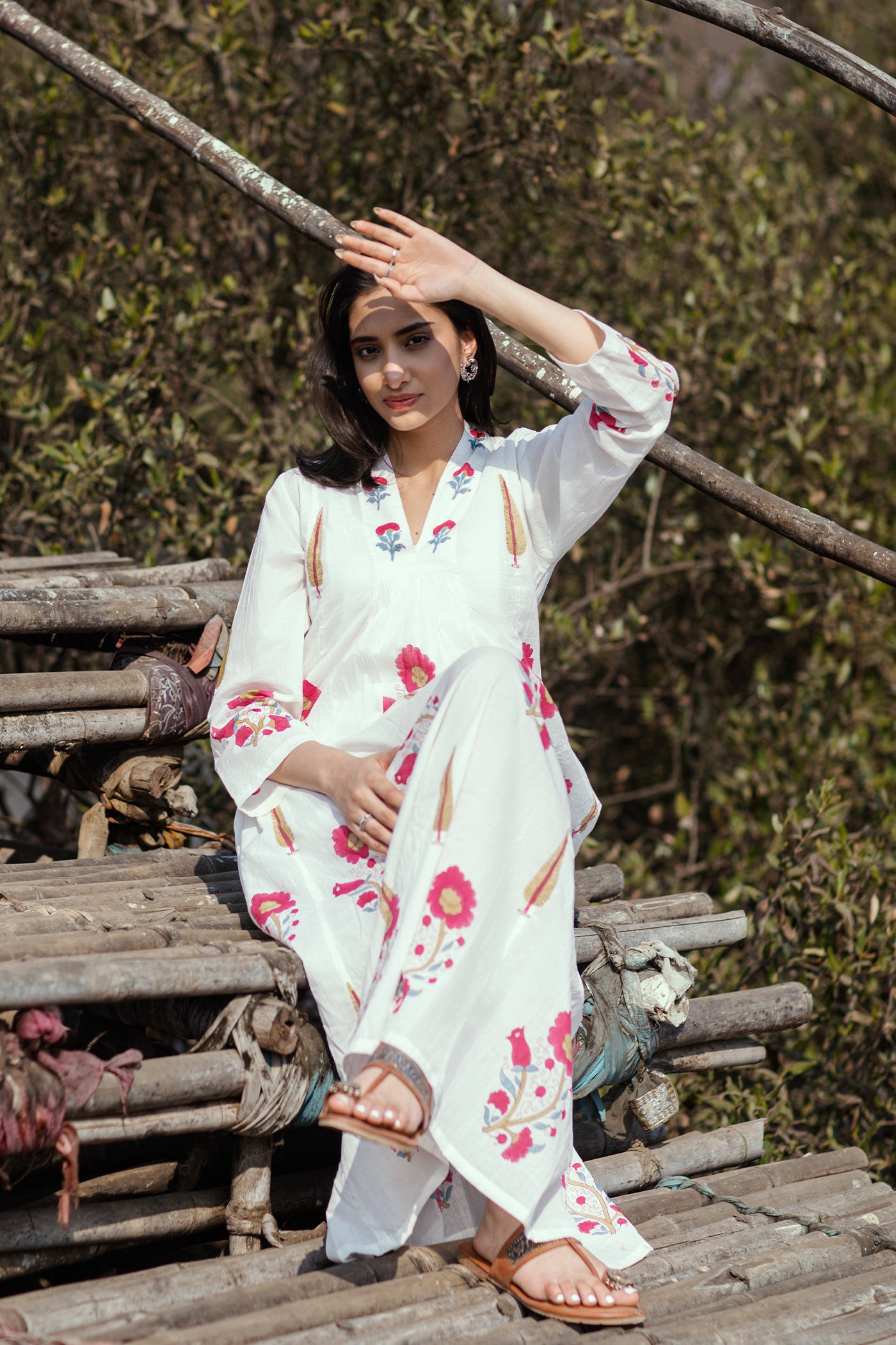 Hand Block Printed Mulmul Dress - Marcia