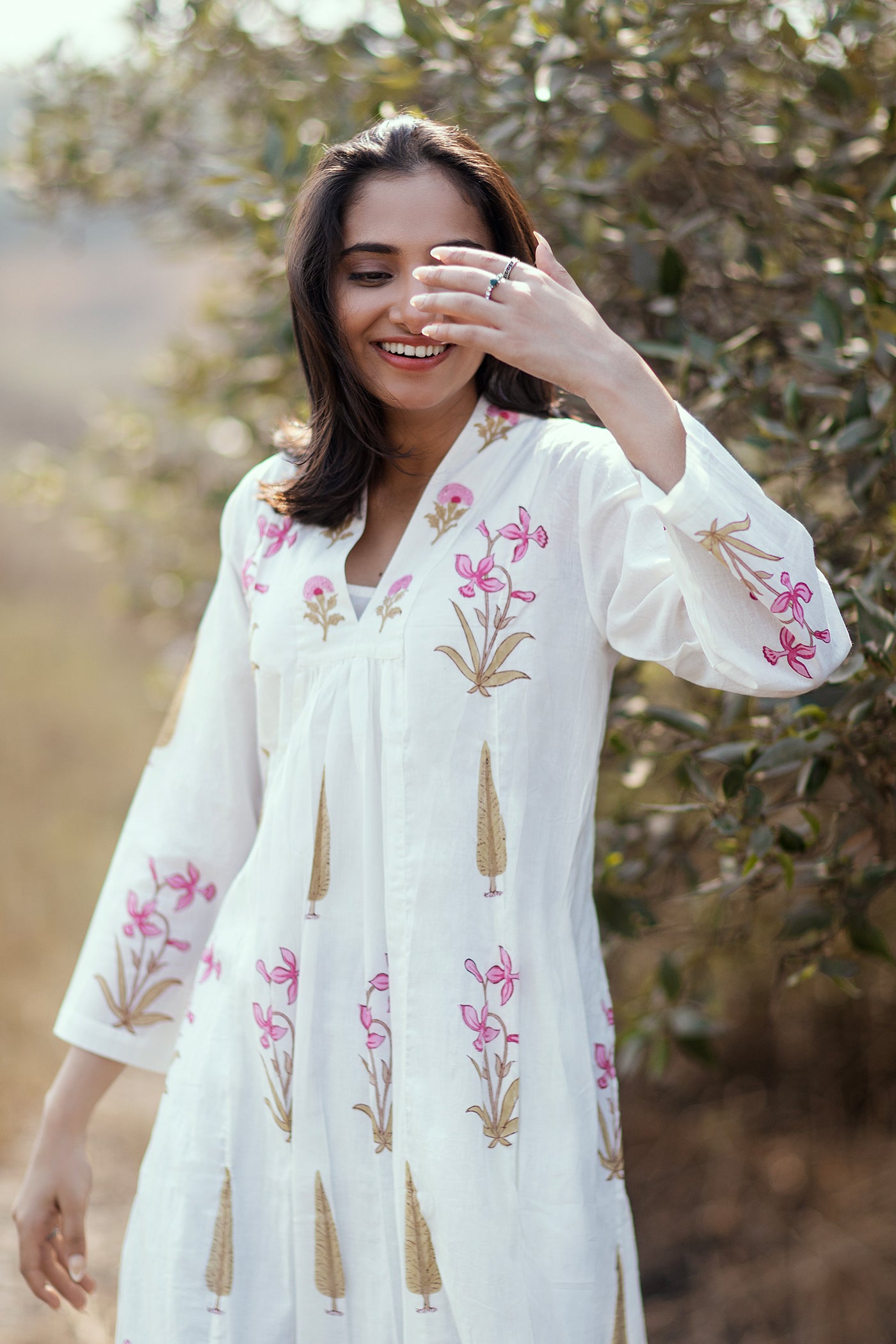 Hand Block Printed Mulmul Dress - Marcia