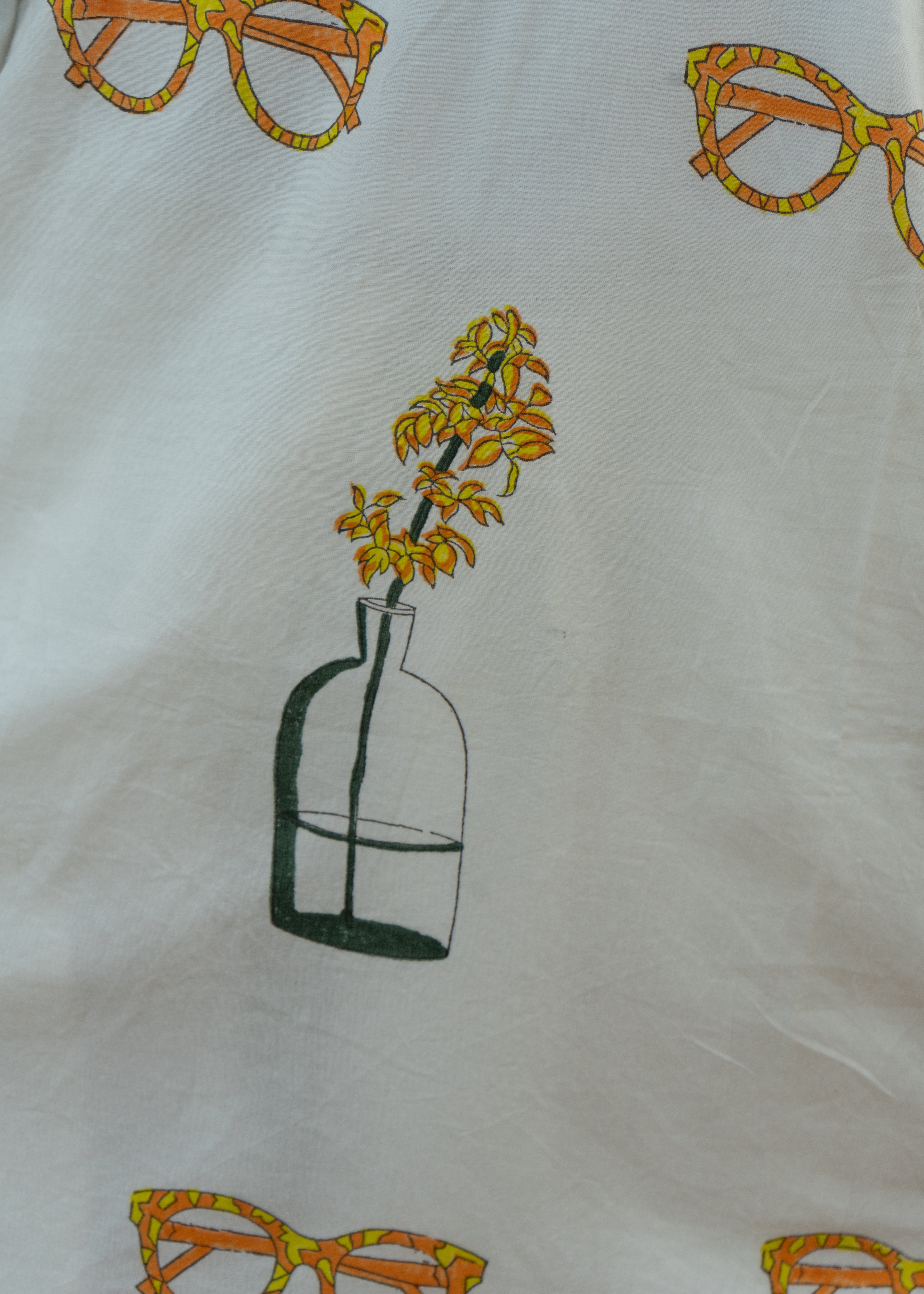 Narangi - Hand Block Printed Cotton Kurta - Length 41 Inches - Quirky Print