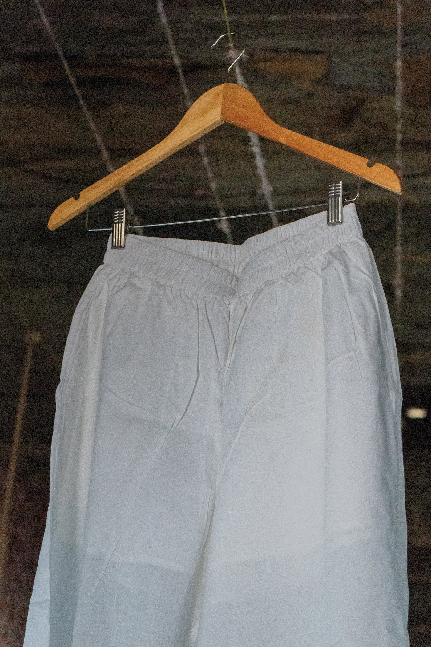 Mulmul Cotton White Straight Pants with Half Lining